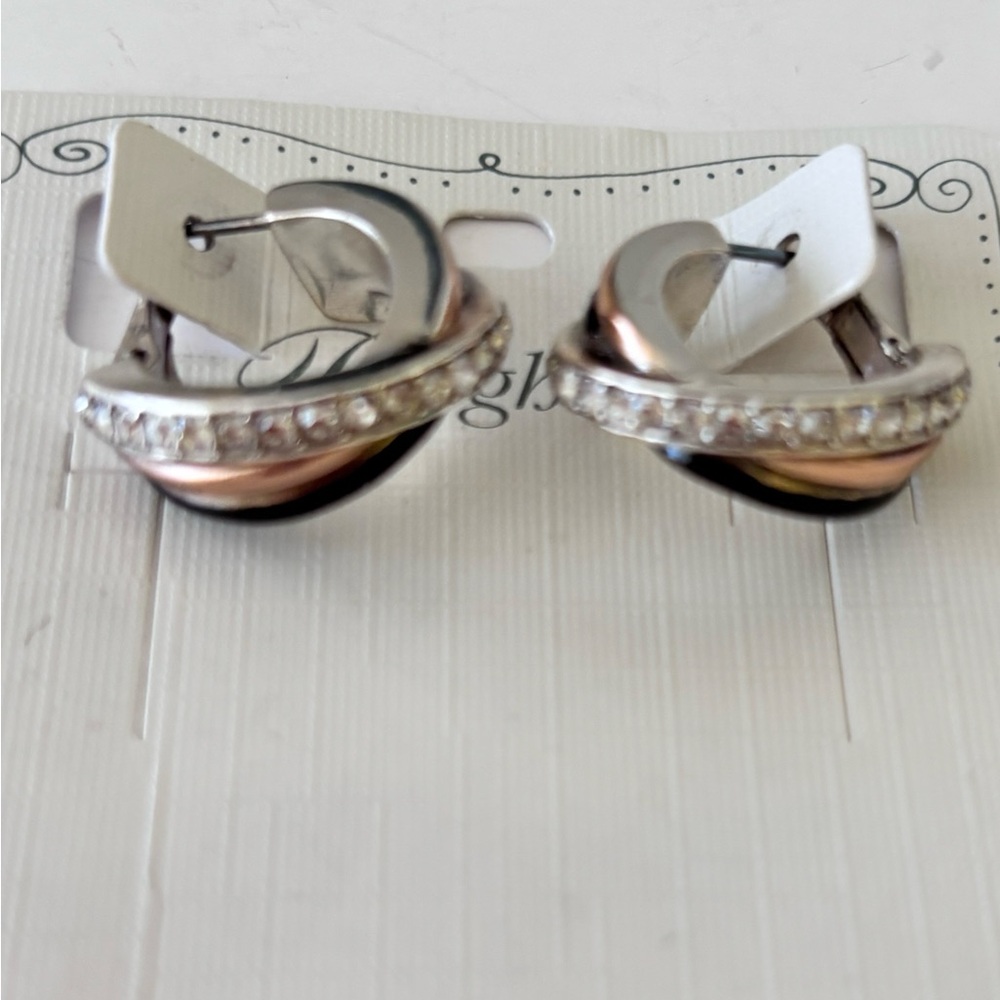 Brighton Silver and Gold Tone Hoop Earrings Neptune's  leverback earrings